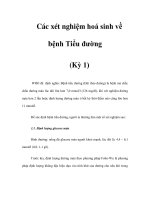 Các xét nghiệm hoá sinh về bệnh Tiểu đường (Kỳ 1) pdf