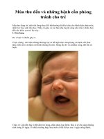 Mùa thu đến và những bệnh cần phòng tránh cho trẻ pot