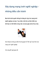 Xây dựng mạng lưới nghề nghiệp những điều cần tránh pdf