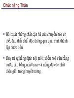 sinh lý bệnh đại cương chức năng thận