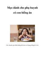 Mẹo dành cho phụ huynh có con biếng ăn pot