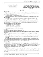 ĐỀ THI TỈNH VĨNH PHÚC