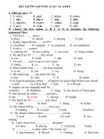 Bài tập ôn tập Unit 12->14 Anh8