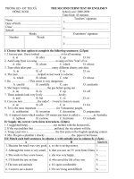 Đề thi học kì II Anh 9 có đáp án