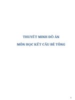 THUYẾT MINH ĐỒ ÁN MÔN HỌC KẾT CẤU BÊ TÔNG pdf