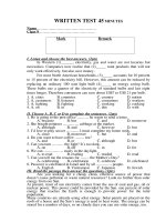 đề kiểm tra một tiết tiếng anh lớp 9 HKII