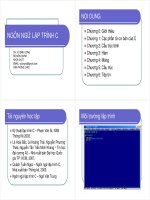 Kỹ thuật lập trình - Tổng quan về ngôn ngữ C pps