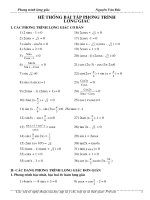 he thong bai tap phuong trinh luong giac
