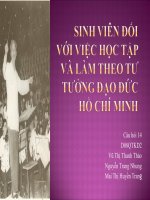 Sinh viên đối với việc học tập và làm theo tư tưởng đạo đức Hồ CHí minh pps