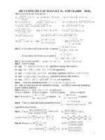ĐỀ CƯƠNG ÔN TOÁN KÌ 2 LƠP 10(mới)