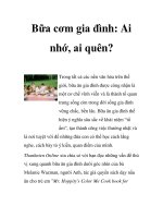 Bữa cơm gia đình: Ai nhớ, ai quên? ppsx