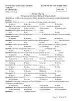 Đề thi thử TN THPT 2010 + Đáp án Anh tỉnh Lâm Đồng