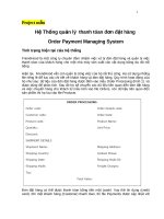 1 Project mẫu Hệ Thống quản lý thanh tóan đơn đặt hàng Order Payment Managing potx