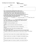 ĐỀ KIỂM TRA TIẾNG ANH LỚP 9