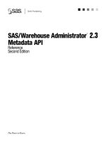 SAS/Warehouse Administrator 2.3 Metadata API- P1 pot