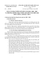 BÁO CÁO HOẠT ĐỘNG BỘ MÔN VÀ PHƯƠNG HƯỚNG ...