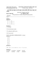 Dap an HSG tinh Tien Giang