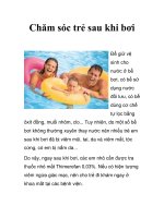 Chăm sóc trẻ sau khi bơi pot