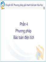 Giải nhanh bài toán hóa học - Phương pháp bảo toàn điện tích doc