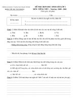 Đề thi chọ học sinh giỏi Tiếng Việt 3