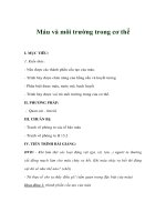 Giáo án sinh học 8 - Máu và môi trường trong cơ thể potx