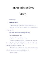 BỆNH TIỂU ĐƯỜNG (Kỳ 7) doc