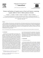Density and hardness of negative pastes of lead–acid batteries containing organic additives with or without quinone structure pdf