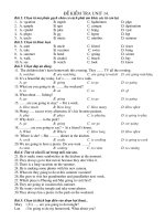 ĐỀ LUYỆN TẬP UNIT 14 - LỚP 6