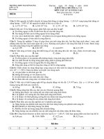 Kiểm tra 15 phút Vật lý 12 Nâng cao (lần 8)