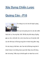 Xây Dựng Chiến Lược Quảng Cáo - P16 ppt