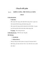 Giáo án Hoá 8 - Chuyển đổi giữa KHỐI LƯỢNG, THỂ TÍCH & LƯỢNG CHẤT potx