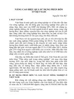 báo cáo nâng cao hiệu quả sử dụng phân bón ở việt nam