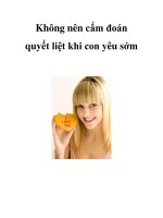 Không nên cấm đoán quyết liệt khi con yêu sớm pptx