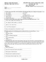 Đề kiểm tra chất lượng đầu năm lớp 7