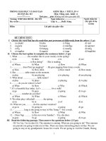 ĐỀ KIỂM TRA ANH 6 TUẦN 31