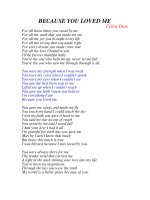 Because you love me lyric - Celine Dion pps