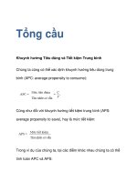 Tổng cầu Khuynh hướng Tiêu dùng và Tiết kiệm ppt