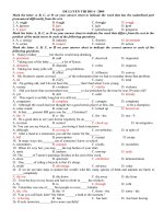 DE LUYEN THI DH 2 - 2009 (80 sentences + Keys)