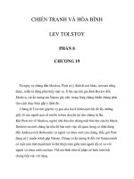 CHIẾN TRANH VÀ HÒA BÌNH LEV TOLSTOY PHẦN 8 CHƯƠNG 19 ppsx