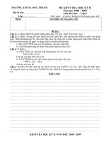 ĐỀ THI HK II - HÓA HỌC 8