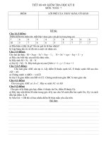 Kiểm tra toán 7 Học kỳ II (Cực hay)