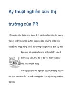 Kỹ thuật nghiên cứu thị trường của PR docx