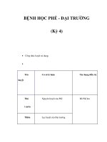 BỆNH HỌC PHẾ - ĐẠI TRƯỜNG (Kỳ 4) pdf