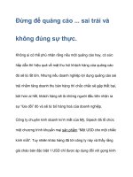 Đừng để quảng cáo ... sai trái và không đúng sự thực pps