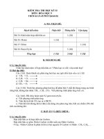 Đề thi Học kỳ II - Môn Hóa lớp 9 _ 1a