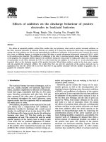 Effects of additives on the discharge behaviour of positive electrodes in lead/acid batteries docx