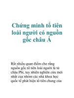 Chứng minh tổ tiên loài người có nguồn gốc châu Á doc