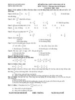 Đề thi học kì II + đáp án + biểu điểm (đề số 1)