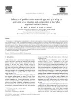 Inﬂuence of positive active material type and grid alloy on corrosion layer structure docx