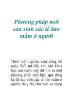 Phương pháp mới sản sinh các tế bào mầm ở người doc